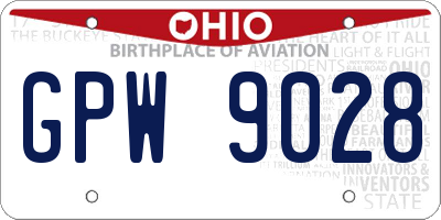 OH license plate GPW9028