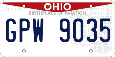 OH license plate GPW9035