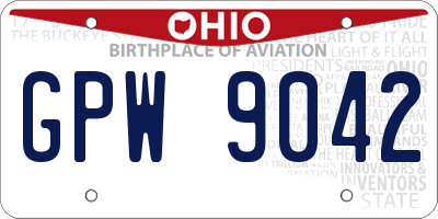 OH license plate GPW9042