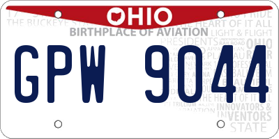 OH license plate GPW9044