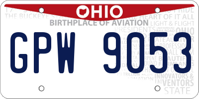 OH license plate GPW9053