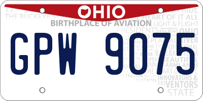 OH license plate GPW9075