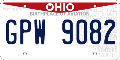 OH license plate GPW9082