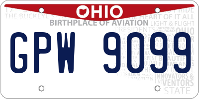 OH license plate GPW9099