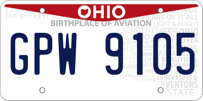 OH license plate GPW9105