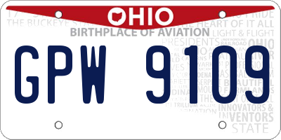 OH license plate GPW9109