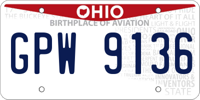 OH license plate GPW9136