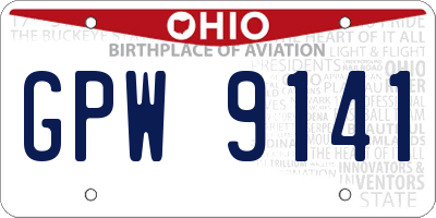 OH license plate GPW9141