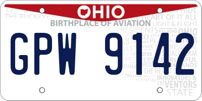 OH license plate GPW9142