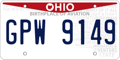 OH license plate GPW9149