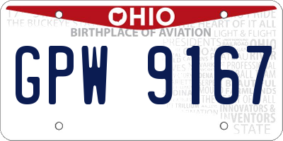 OH license plate GPW9167