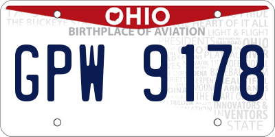 OH license plate GPW9178