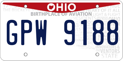 OH license plate GPW9188