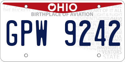 OH license plate GPW9242