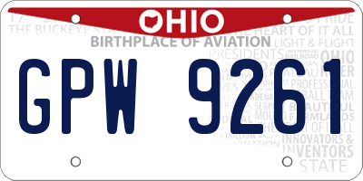 OH license plate GPW9261
