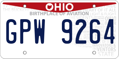 OH license plate GPW9264
