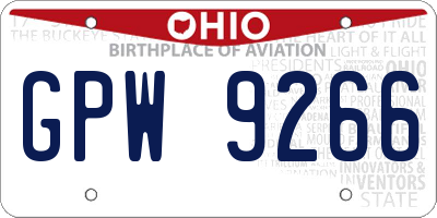 OH license plate GPW9266