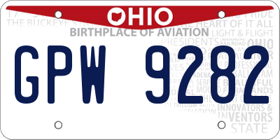 OH license plate GPW9282