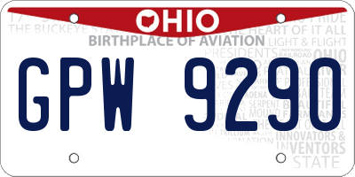 OH license plate GPW9290