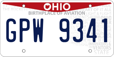 OH license plate GPW9341