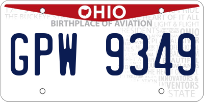 OH license plate GPW9349