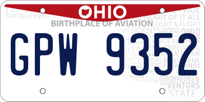 OH license plate GPW9352