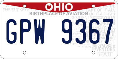 OH license plate GPW9367
