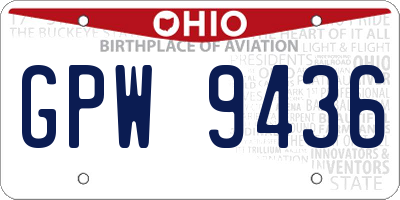 OH license plate GPW9436