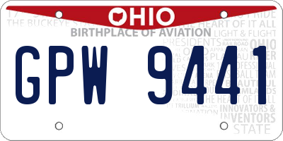 OH license plate GPW9441