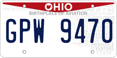 OH license plate GPW9470
