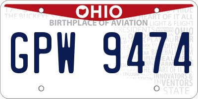 OH license plate GPW9474