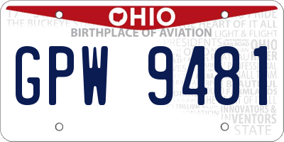 OH license plate GPW9481