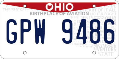 OH license plate GPW9486