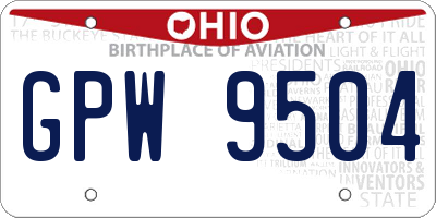 OH license plate GPW9504