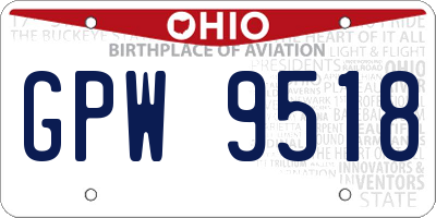 OH license plate GPW9518