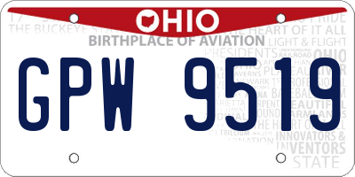 OH license plate GPW9519