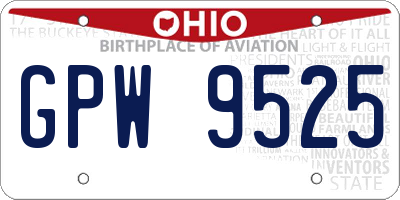 OH license plate GPW9525