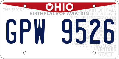 OH license plate GPW9526