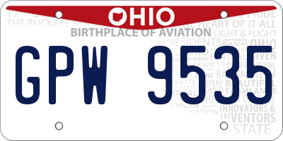 OH license plate GPW9535