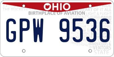OH license plate GPW9536