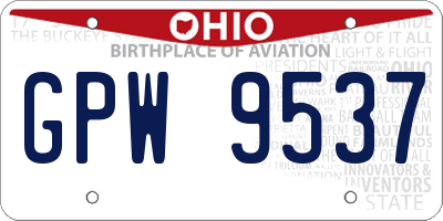 OH license plate GPW9537
