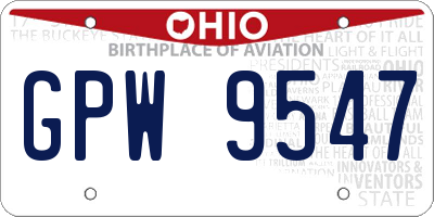OH license plate GPW9547