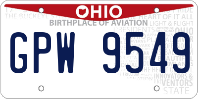 OH license plate GPW9549