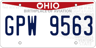 OH license plate GPW9563
