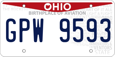 OH license plate GPW9593