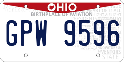 OH license plate GPW9596