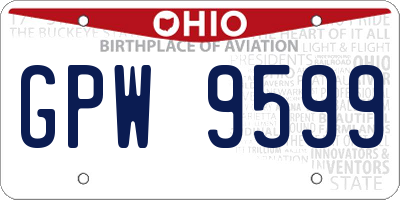 OH license plate GPW9599