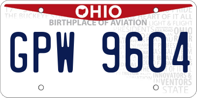 OH license plate GPW9604