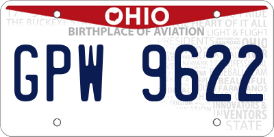 OH license plate GPW9622