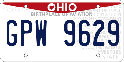 OH license plate GPW9629